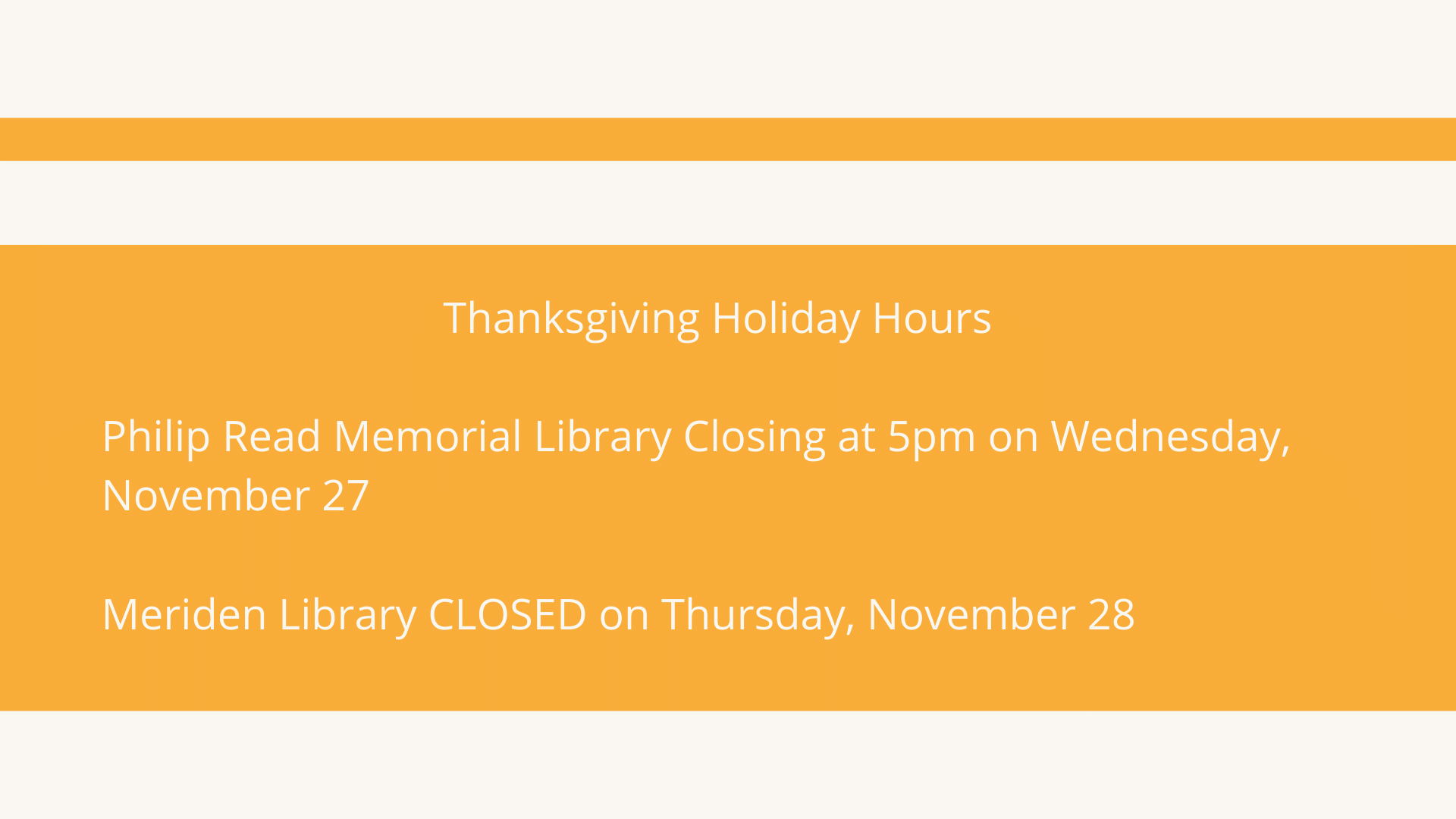 Holiday Hours Plainfield Public Libraries